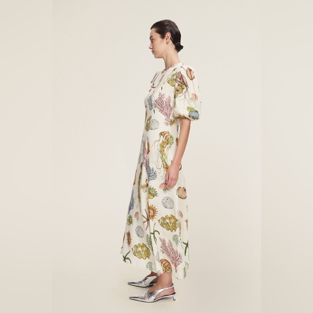 Alemais Sea Life Print Midi Dress - Cream and Multicolor.New - Picture 5 of 10